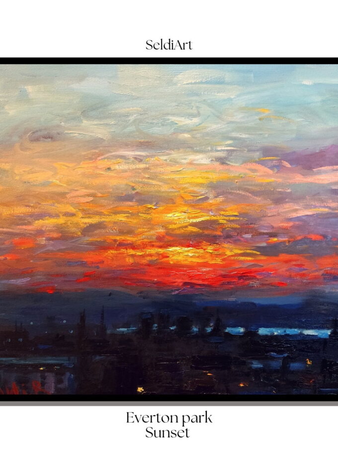 Everton Park Sunset Original Oil Painting