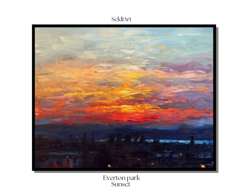 Everton Park Sunset Original Oil Painting