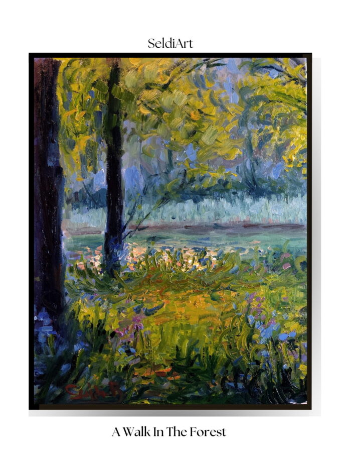 A Walk In The Forest Original Oil Painting