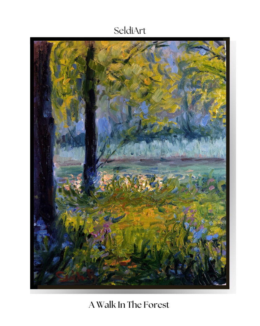 A Walk In The Forest Original Oil Painting