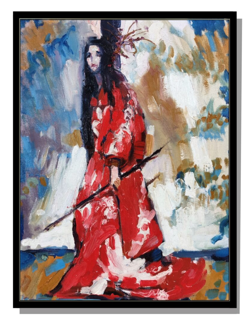 Red Kimono Original Oil Painting